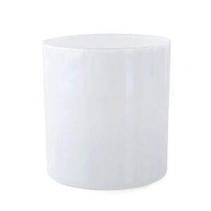 Glossy White Glass Cylinder Jar 3in tall, 2.5in diameter